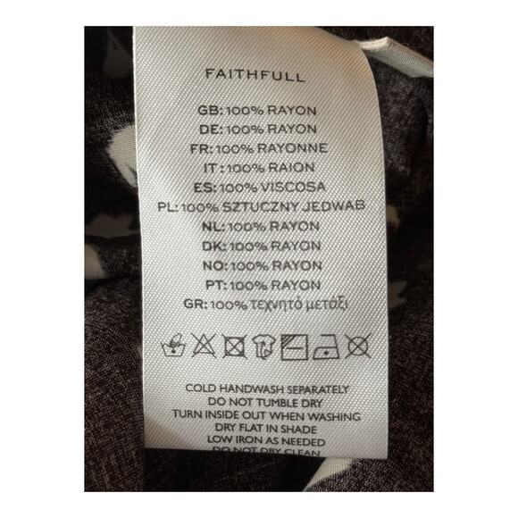 Faithfull the Brand Lilou long sleeve minidress dress brown size 8 - Picture 7 of 8